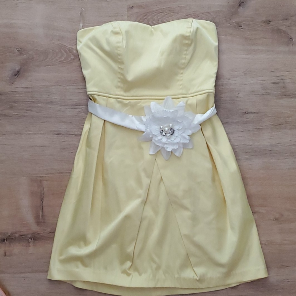 Yellow Strapless Dress